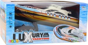LEAN Toys Luxusná nafukovacia jachta na diaľkové ovládanie RC s LED svetlami
