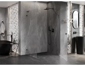 Mexen Lunar-B L pravostranný výklopný sprchový kút 75 x 70 cm, číre sklo, brúsený grafit, 832L-075-070-66-00-P