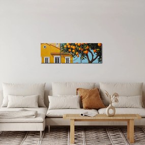 Obraz - Pomarančovník (s hodinami) (90x30 cm)