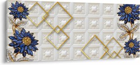 Obraz - Diamantové kvety (120x50 cm)