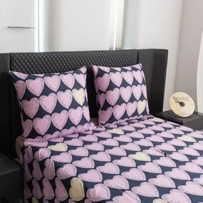 Obliečky z mikrovlákna VIOLET HEARTS svetlo fialové Rozmer obliečky: 2 ks 70 x 80 cm | 160 x 200 cm