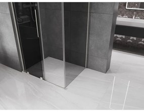 Mexen Velar L, sprchový kút s posuvnými dverami 110 x 80 cm, 8mm šedé sklo, brúsená oceľ, 871-110-080-43-97