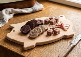 AMADEA Drevená doštička servírovacia v tvare ošípanej, masívne drevo, 36x22x2 cm