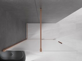 Mexen Velar, sprchová zástena s posuvnými dverami Walk-in 150 x 200 cm, 8mm sklo námraza, medená matná, 871-150-000-33-65