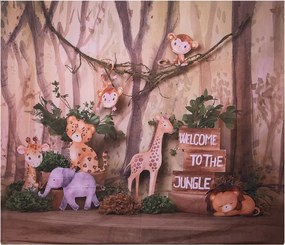 Detské látkové pozadie Welcome to the Jungle - 180*1*210 cm