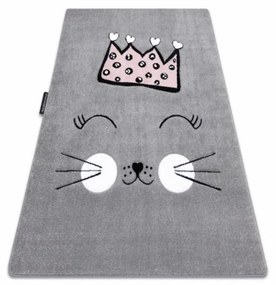Detský kusový koberec Mačacie princezná sivý 160x220cm
