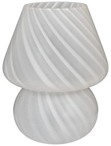 Biela LED stolová lampa so skleneným tienidlom (výška 19,5 cm) Alton – House Nordic