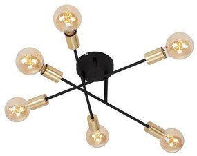 Briloner 3868-065 - LED Prisadený luster BLACK STEEL 6xE27/60W/230V