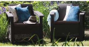 Záhradná stolička Allibert Corfu Duo umelý ratan hnedá 2 ks