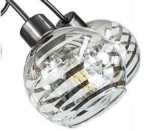 BERGE Sklenená LED závesná lampa 5xE27 - okrúhle horizontálne pruhy