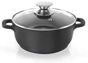 Hrniec s nepriľnavým povrchom Pfluon Granit so sklenenou pokrievkou Orion Grande, ⌀ 24 cm