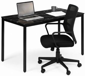 Kuchynský stôl čierny mramor 120 x 60 cm – univerzálny stôl pre 4–5 osôb