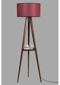 Červeno-hnedá stojacia lampa s textilným tienidlom (výška 153 cm) Sehbalı Tripod – Opviq lights