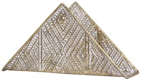 Zlatý kovový držiak na obrúsky so zdobením a patinou Vire - 17 * 5 * 9cm