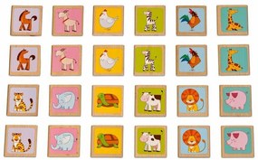 Lucy & Leo 133 zvierat - drevená detská pamäťová hra s 24 kartami