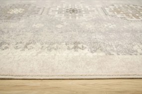 Koberec Dywilan Moon Torino Silver kosoštvorce / ornamenty, sivý / modrý