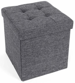 Taburetka s úložným priestorom, 38x38x38cm, tmavo sivá