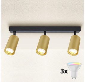Brilagi - LED stmievateľné bodové svietidlo SELE GOLDEN 3xGU10/6,5W/230V čierna/zlatá