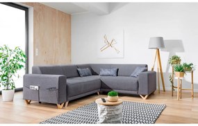 Sivá rozkladacia/s úložným priestorom rohová pohovka (pravý roh/do L) Classy Sophie – Miuform