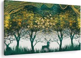 Obraz - Jelene v zelenom lese (90x60 cm)