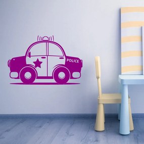 Veselá Stena Samolepka Autíčko policajné Farba: fialová, Veľkosť: 40 x 25 cm