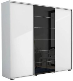 Skriňa Alicja A28 250 Zrkadlo Biely/čierna lacobel