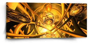 Sablio Obraz Žltá abstrakcia - 110x50 cm