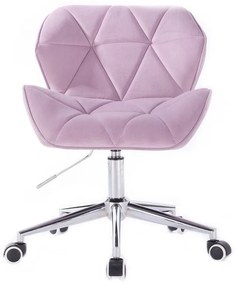 LuxuryForm DESIGN Stolička MILANO VELUR na striebornej podstave s kolieskami - levanduľa