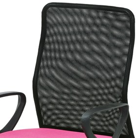 Autronic KANCELÁRSKA STOLIČKA - čierno-ružová - 58 x 91-102 x 53 cm, plast + textil