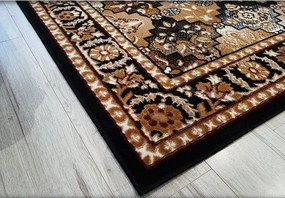 Klasický orientálny koberec Shiraz BCF Aztek – hnedo-čierny Rozmer: 100x190 cm