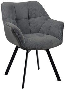 Jedálenská stolička Jordi Cord - tmavo šedá