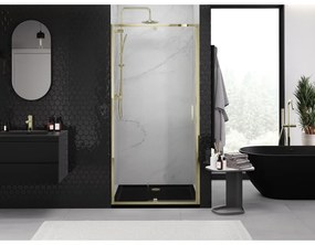 Mexen Exo, výklopné sprchové dvere 90 cm, číre sklo, zlatá, 819-090-000-50-00