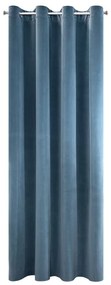 Modrý záves na krúžkoch ADELLE so zamatovou štruktúrou 140x250 cm
