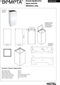 Bemeta Design Odpadkový kôš, 45 l, nerez, mat - 101915125