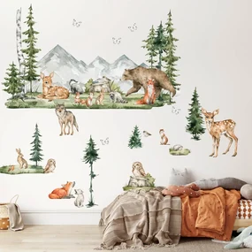 Nálepky pre deti - Forest lesné zvieratká do detskej izby