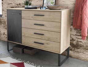 Komoda so zásuvkami Brüssel 120 cm, kamenný dub/šedá
