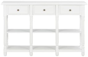 vidaXL Konzolový stolík biely 120x30x76 cm MDF