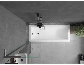Mexen Next, vaňová zástena 1-krídlová 50 x 150 cm, fixné krídlo, 6 mm číre sklo, brúsený grafit profil, 895-050-000-03-00-66