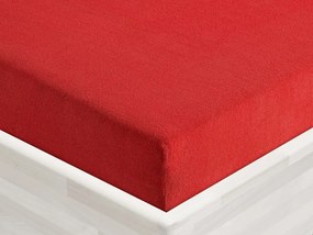 Froté napínacie prestieradlo FR-007 Sýto červené 180 x 200 - výška 20 cm