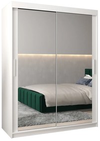 Šatníková skriňa 150 cm Toki 3 (Biela matná + Biela matná). Akcia -20%. Vlastná spoľahlivá doprava až k Vám domov. 1065069