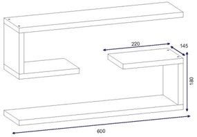 SADA 2x Nástenná polica JENIKA biela