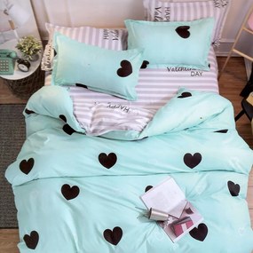 Posteľné návliečky HEART 07 TYRKYS 140x200cm