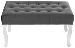 Tutumi - Prešívaná lavica 80cm v štýle Glamour 381786, šedá-biela, KRZ-06800