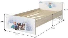 Detská posteľ MAX bez motívu 180x90 cm - biela