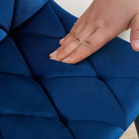 Jedálenská stolička Clairton zamat - tmavomodrá