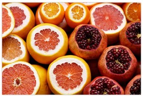 Obraz pomarančov a granátových jabĺk (90x60 cm)