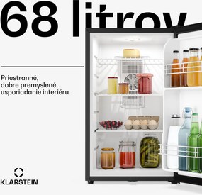 Klarstein Matterhorn 68, mini chladnička, 68 litrov, 35 dB, kompaktná, uzamykateľná