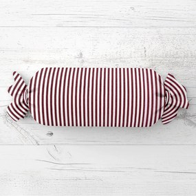 Biante Vankúš valec bonbon Sandra SA-363 Tmavo červeno-biele pásiky 15x40 cm