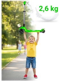 Detská balančná Kolobežka Ricokids Jelly svietiaca v tme - zelená