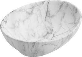 Mexen Elza, umývadlo na dosku 40 x 33 cm, biely kameň, 21014094